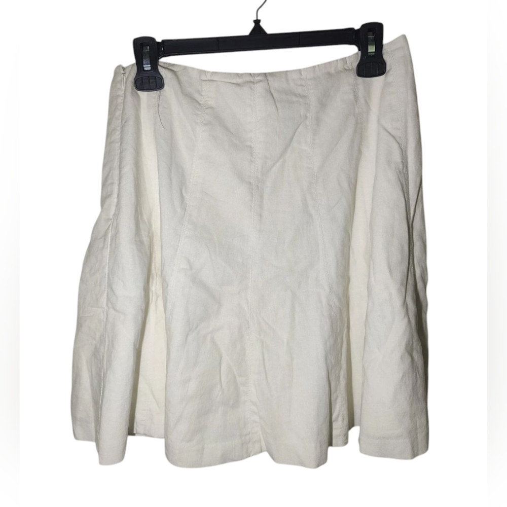 WHBM Off-White A-Line 19-inch Mini Skirt Linen Rayon Blend 10‎ Lined